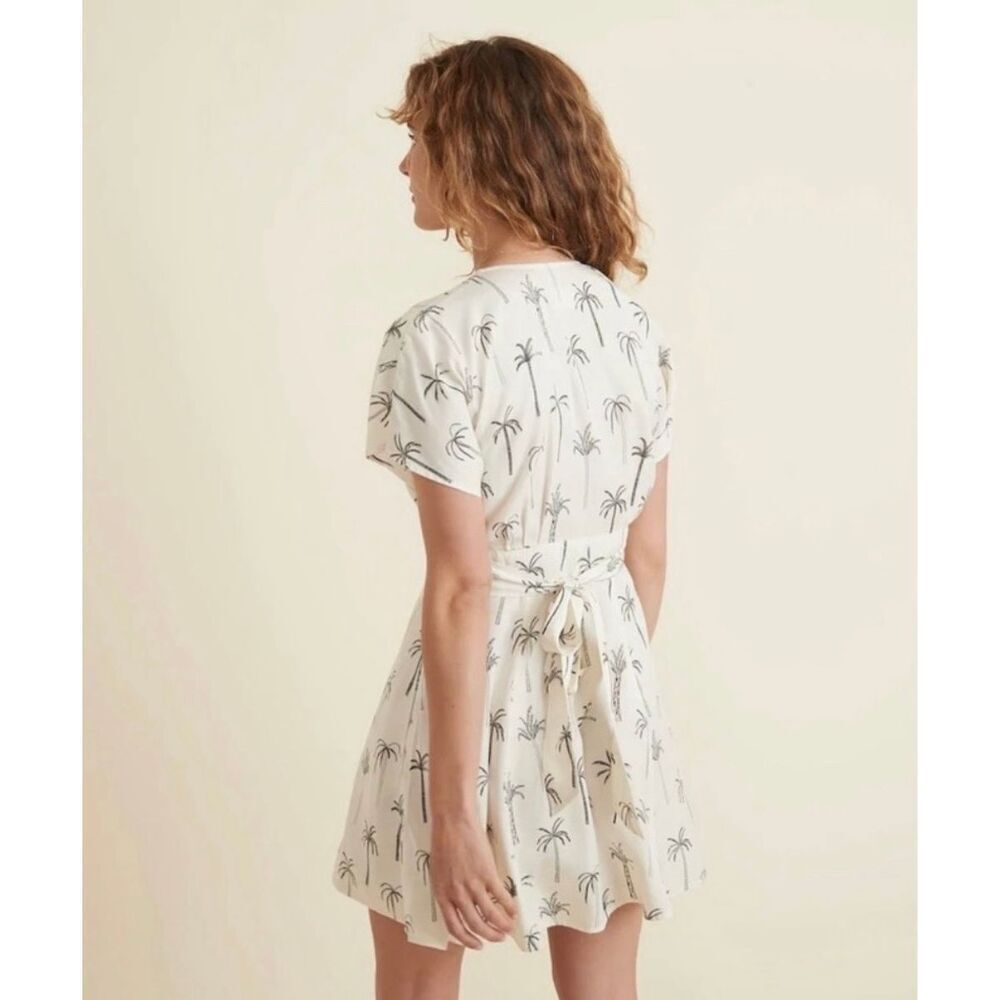 Marine Layer Camila Mini Dress White Palm Print Size S - Picture 2 of 12